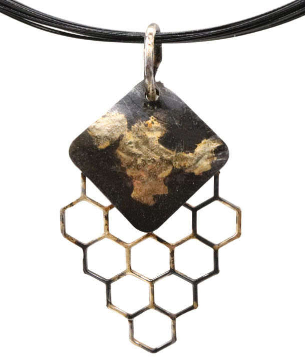 golden honeycomb pendant