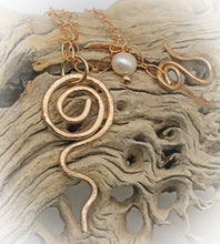 Load image into Gallery viewer, Gold Fill Pendant. Sacred Spiral Collection 2&quot; long.