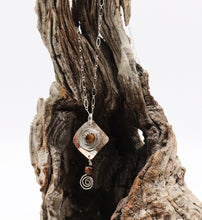 Load image into Gallery viewer, spiral pendant in rustic setting