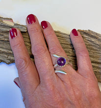Load image into Gallery viewer, Sterling and amethyst Ring. Sacred Spiral Collection. assorted sizes