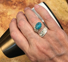 Load image into Gallery viewer, Turquoise &amp; Sterling silver. Dare to Dream Collection Size 7 adjustable 1/2 size