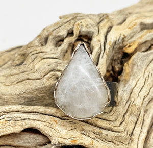 moonstone ring in natural setting