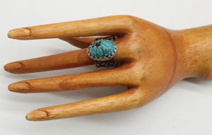natural turquoise ring shown on hand