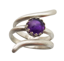 Load image into Gallery viewer, Sterling and amethyst Ring. Sacred Spiral Collection. assorted sizes