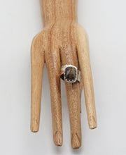 Load image into Gallery viewer, copper and silver gemstone ring shown on hand